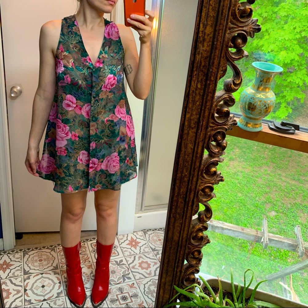 Victoria’s Secret 90s floral button front dress S